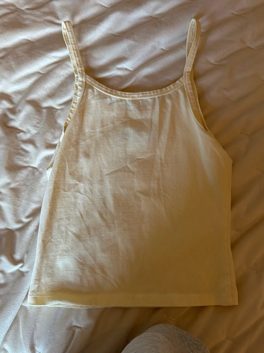 Daily Drills Butter Embroidered Cream Tank Top